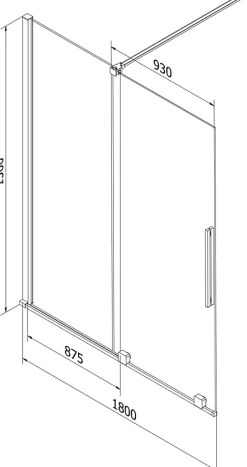 Mexen Velar pare-douche 2 plis coulissant 180 x 150 cm, transparent, doré - 896-180-000-01-50* Paroi De Douche