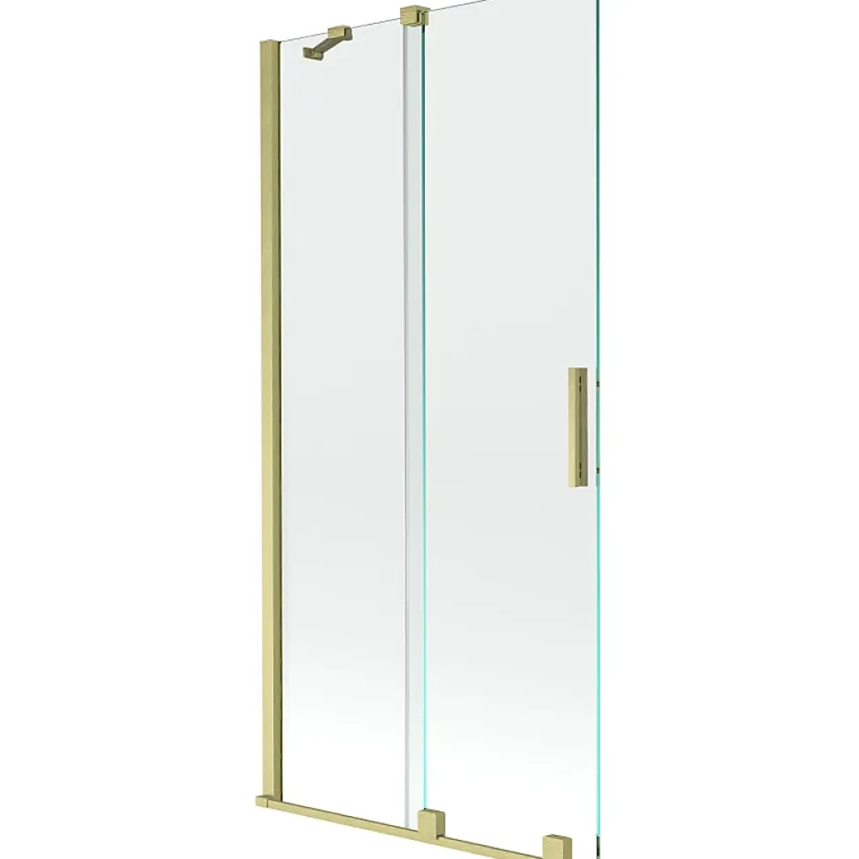 Mexen Velar paroi de baignoire 2 volets coulissants 95 x 150 cm, transparent, doré brossé - 896-095-000-01-55