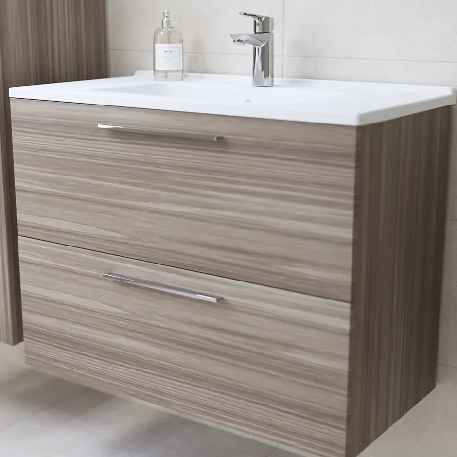 Vitra Mia ensemble meuble 79x61x39,5 cm avec miroir, lavabo et éclairage LED, Cordoba (MIASET80C)* Lave-Mains
