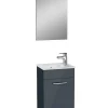 Vitra Mia ensemble meuble 39x61x28 cm avec miroir, lavabo et éclairage LED, Anthracite brillant (MIASET40A)* Lave-Mains