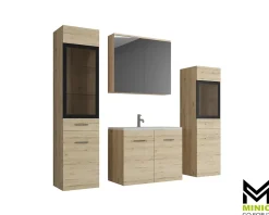 MINIO go for it , Meuble de salle de bain couleur chêne San Remo - MARIT II* Ensemble Meuble De Salle De Bains