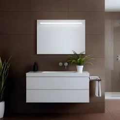 Et Design Miroir à bord poli 120x70H cm avec sablage frontal rétroéclairé led* Miroir Lumineux