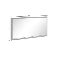 Dmora Miroir Adelchi, Miroir de salle de bain, 100% Made in Italy, 120x2h60 cm, Anthracite Brillant