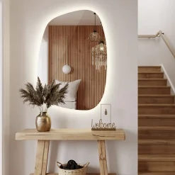 Tulup Miroir asymétrique led 49 x 34 cm design lumière neutre