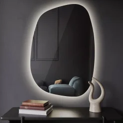 Tulup Miroir asymétrique led 49 x 34 cm design lumière neutre