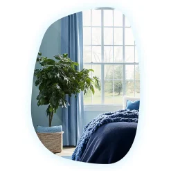 Tulup Miroir asymétrique led 49 x 34 cm design lumière froide