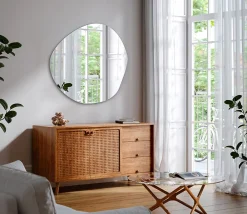 Tulup Miroir asymétrique 77 x 77 pour chambre 1 pièce* Miroir Simple