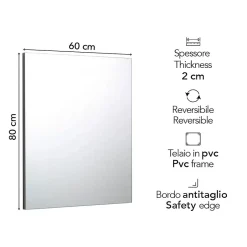 Kiamami Valentina Miroir Avec Bordure À Bord Lisse 60X80 Réversible* Miroir Grossissant