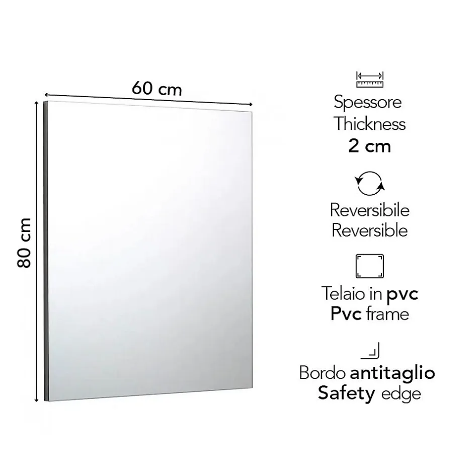 Kiamami Valentina Miroir Avec Bordure À Bord Lisse 60X80 Réversible* Miroir Grossissant