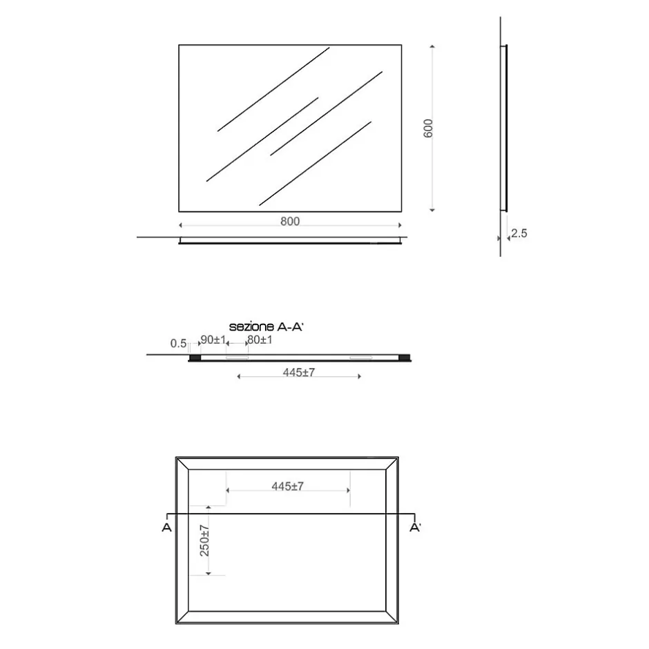 Kiamami Valentina Miroir Avec Bordure À Bord Lisse 60X80 Réversible* Miroir Grossissant