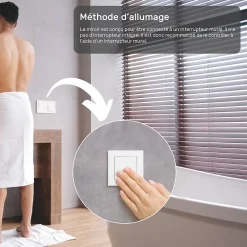 Artforma Miroir avec LED Illumination Salle de Bain (50x80cm) LED Lumineux Miroir avec Éclairage (TST106) Blanc Chaud 3000K* Miroir Lumineux