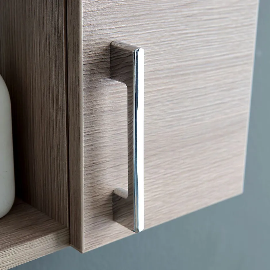 Kiamami Valentina Miroir Avec Rangement Latéral Droit En Chêne Fumé Effet Bois* Armoire De Toilette
