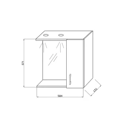 Kiamami Valentina Miroir Avec Unité Murale Droite En Chêne Gris Effet Bois Et Spot Led 58Cm* Armoire De Toilette