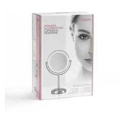 Babyliss Miroir 9437E slimline sur socle 1x/8x finition nickel* Miroir Grossissant Lumineux