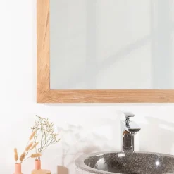 Wanda Collection Miroir carré en teck massif 70 cm* Miroir Simple