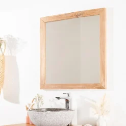 Wanda Collection Miroir carré en teck massif 70 cm* Miroir Simple