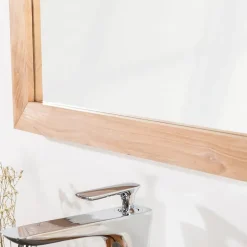 Wanda Collection Miroir carré en teck massif 70 cm* Miroir Simple