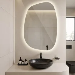 Wallfluent Miroir décoratif LED 49 x 34 cm design lumière chaude* Miroir Lumineux