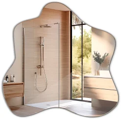 Tulup Miroir décoratif 48 x 48 cm sans cadre avec design fluide et organique