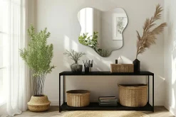 Tulup Miroir décoratif 48 x 48 cm sans cadre avec design fluide et organique