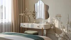 Tulup Miroir décoratif 48 x 48 cm sans cadre avec design fluide et organique