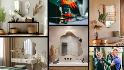 Tulup Miroir décoratif 48 x 48 cm sans cadre avec design fluide et organique
