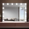 Sirhona Miroir de Maquillage Éclairage LED 80x60x10 cm + Bluetooth + Loupe 10X + Port USB + Température à Tricolore