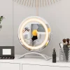 Giantex Miroir de Maquillage Pivotant 3 Couleurs et Luminosité Réglables Contrôle Tactile* Miroir Grossissant Lumineux