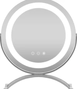 Giantex Miroir de Maquillage Pivotant 3 Couleurs et Luminosité Réglables Contrôle Tactile* Miroir Grossissant Lumineux