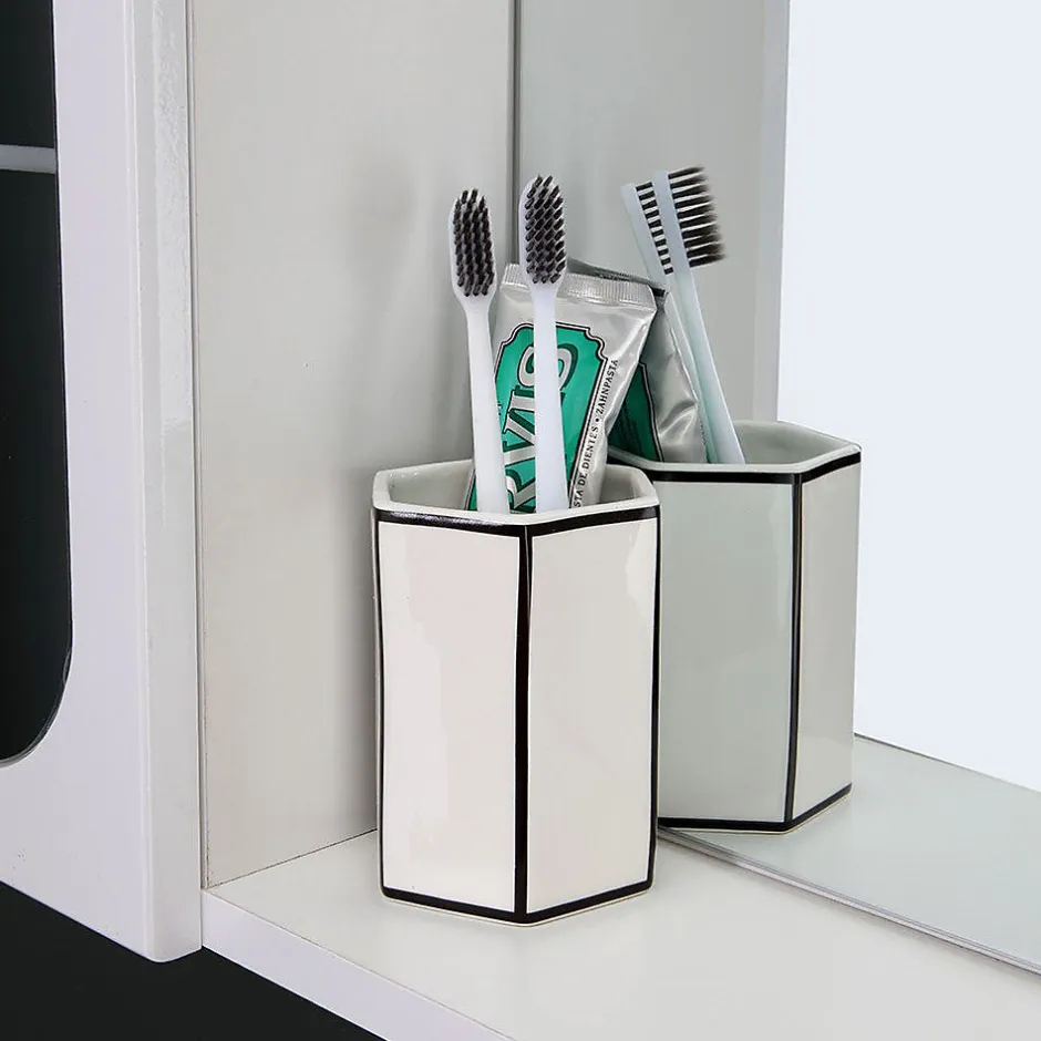 Kiamami Valentina Miroir De Rangement Inglesina Avec Étagère De Rangement Et Armoires Latérales