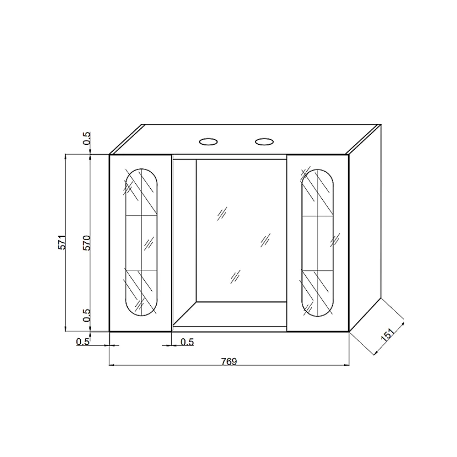 Kiamami Valentina Miroir De Rangement Inglesina Avec Étagère De Rangement Et Armoires Latérales