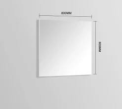 Top Bath Miroir de salle de bain 80 cm, Rectangulaire, Simple sur panneau 15 mm, Argent* Miroir Simple