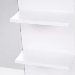 Homcom Miroir de salle de bain avec étagères - 2 étagères latérales + grande étagère inférieure - kit installation fourni - MDF blanc