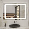 AICA Sanitaire Miroir de salle de bain avec éclairage intégré, L.90 x H.65cm Miroir lumineux anti buée,