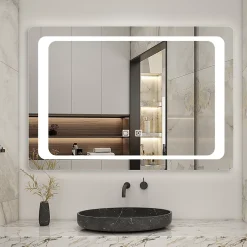 AICA Sanitaire Miroir de salle de bain avec éclairage intégré, L.120 x H.70 cm Miroir lumineux anti buée,* Miroir Lumineux