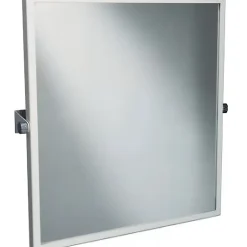 Sanindusa Miroir de salle de bain basculant PMR normes handicapé 60x65 blanc