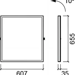 Sanindusa Miroir de salle de bain basculant PMR normes handicapé 60x65 blanc