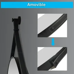 AICA Sanitaire Miroir de salle de bain ceinture noire 40 cm,* Miroir Simple