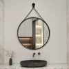 AICA Sanitaire Miroir de salle de bain ceinture noire 50 cm,