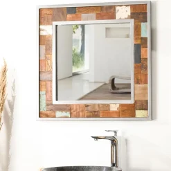 Wanda Collection Miroir de salle de bain Factory teck métal 70x70* Miroir Simple
