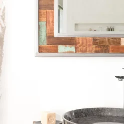 Wanda Collection Miroir de salle de bain Factory teck métal 70x70* Miroir Simple