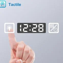 AICA Sanitaire Miroir de salle de bain LED avec bluetooth et horloge, 80x60cm, Tri-color, anti-buée,* Miroir Lumineux