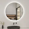 AICA Sanitaire Miroir de salle de bain led rond 70 cm, anti buée miroir avec interrupteur tactile,lumière blanche,* Miroir Lumineux