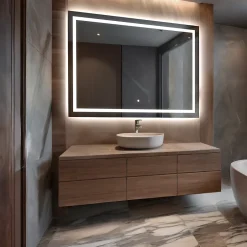 Artforma Miroir de Salle de Bain LED - Bella, 120x90 cm, LED Lumineux Miroir, Blanc Froid 7000K, Interrupteur Tactile* Miroir Lumineux