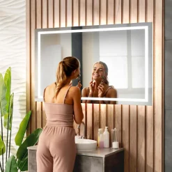 Artforma Miroir de Salle de Bain LED - Bella, 120x90 cm, LED Lumineux Miroir, Blanc Froid 7000K, Interrupteur Tactile* Miroir Lumineux