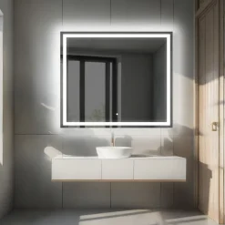 Artforma Miroir de Salle de Bain LED - Bella, 120x90 cm, LED Lumineux Miroir, Blanc Froid 7000K, Interrupteur Tactile* Miroir Lumineux