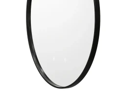Vente-unique Miroir de salle de bain lumineux rond anti buée avec contour noir - D60 cm - PEONIA* Miroir Simple
