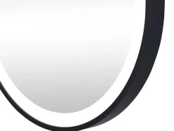 Vente-unique Miroir de salle de bain lumineux ovale anti buée avec contour noir - 50 x 80 cm - ALARICO* Miroir Simple