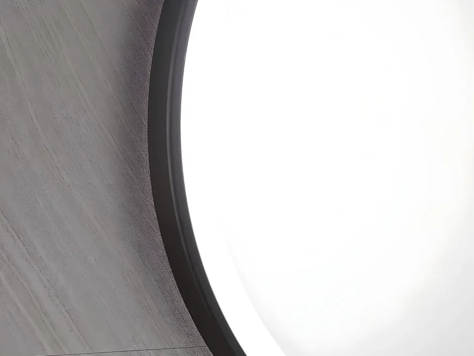 Vente-unique Miroir de salle de bain lumineux rond noir à Leds - D. 60 cm - NUMEA* Miroir Simple