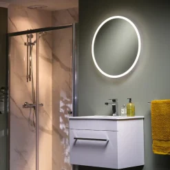 Sensio Miroir de salle de bain lumineux LED sur batterie rechargeable Verve rond ⌀.60 cm